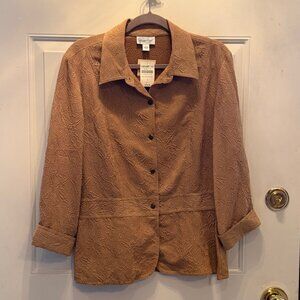 NWT Coldwater Creek Camel Jacket with 3/4 Sleeves - Size L